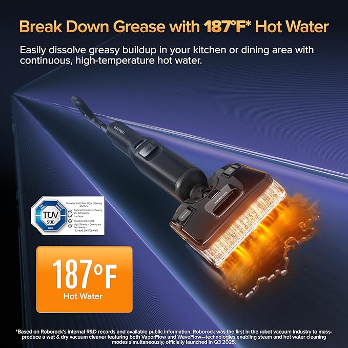 roborock F25 Ultra Steam Wet Dry Vacuum Cleaner, 356°F Steam Mop & 187°F Hot