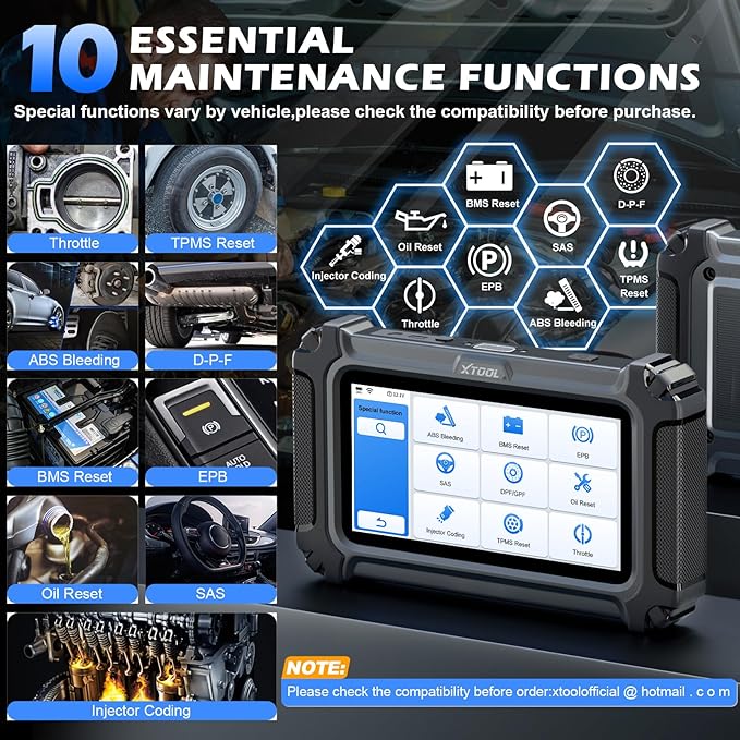 XTOOL D5 Car Code Reader and Reset Tool, Engine ABS SRS Transmission Car