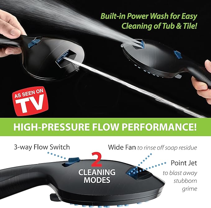 Hotel Spa AquaCare As-Seen-On-TV High Pressure Handheld/Rain 50-mode 3-way