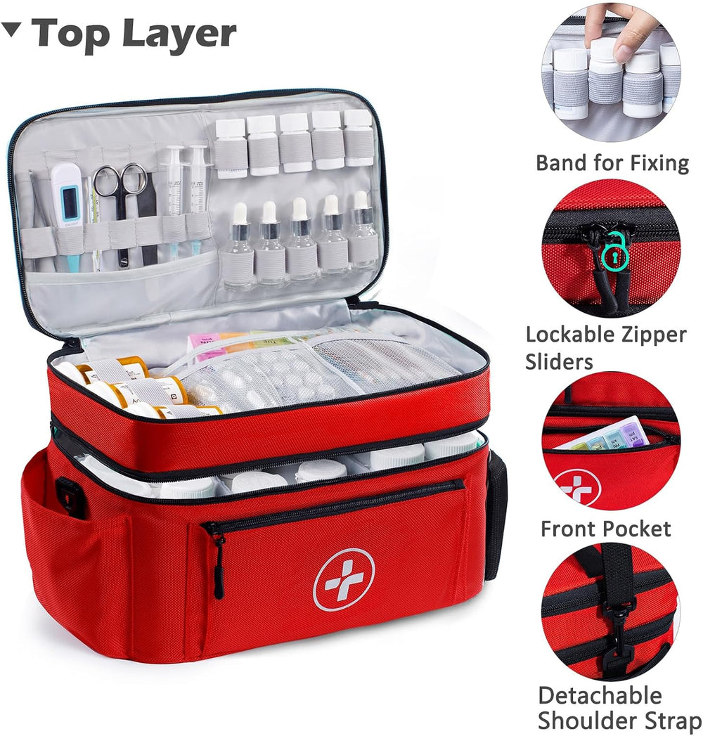 BAGSFY Medicine Bag, Large Medical Bag and First Aid Bag Empty for Travel