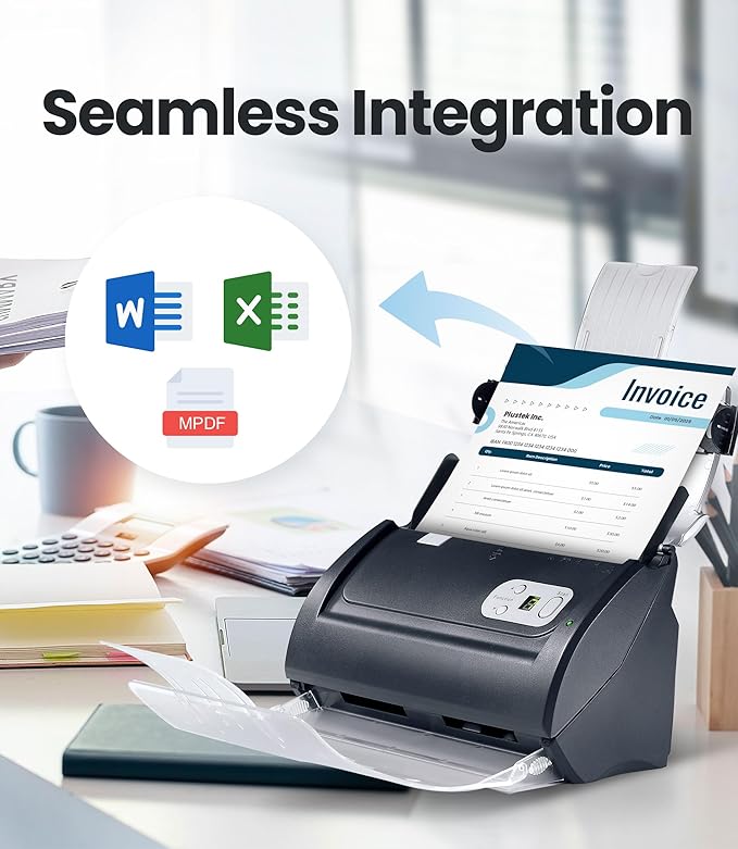 Plustek PS188 High Speed Double-Sided Color Document Scanner,