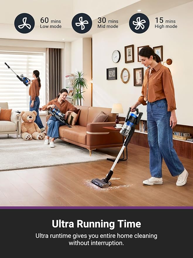 Eureka Stylus Elite NEC490BL Cordless Stick Vacuum, 350W Powerful Suction