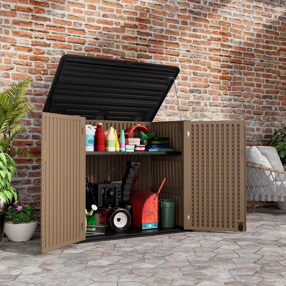 Mrosaa Resin Outdoor Storage Shed, Outdoor Storage Box Waterproof for Garden ...