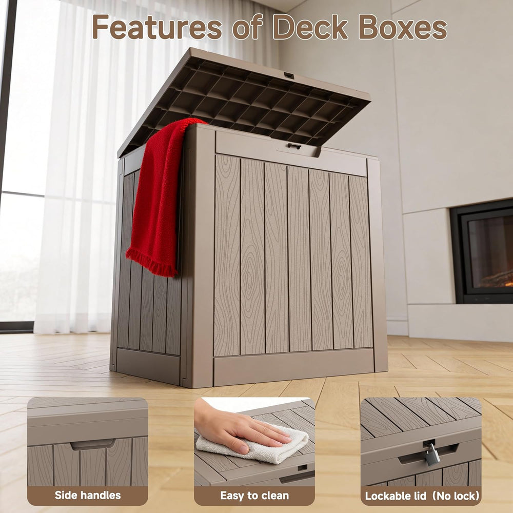 Deck Box Large Outdoor Storage for Patio Furniture, Outdoor Cushions, Garden ...