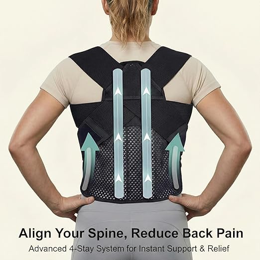 Full Back Posture Corrector for Women & Men – Pull-Back System Posture Br...