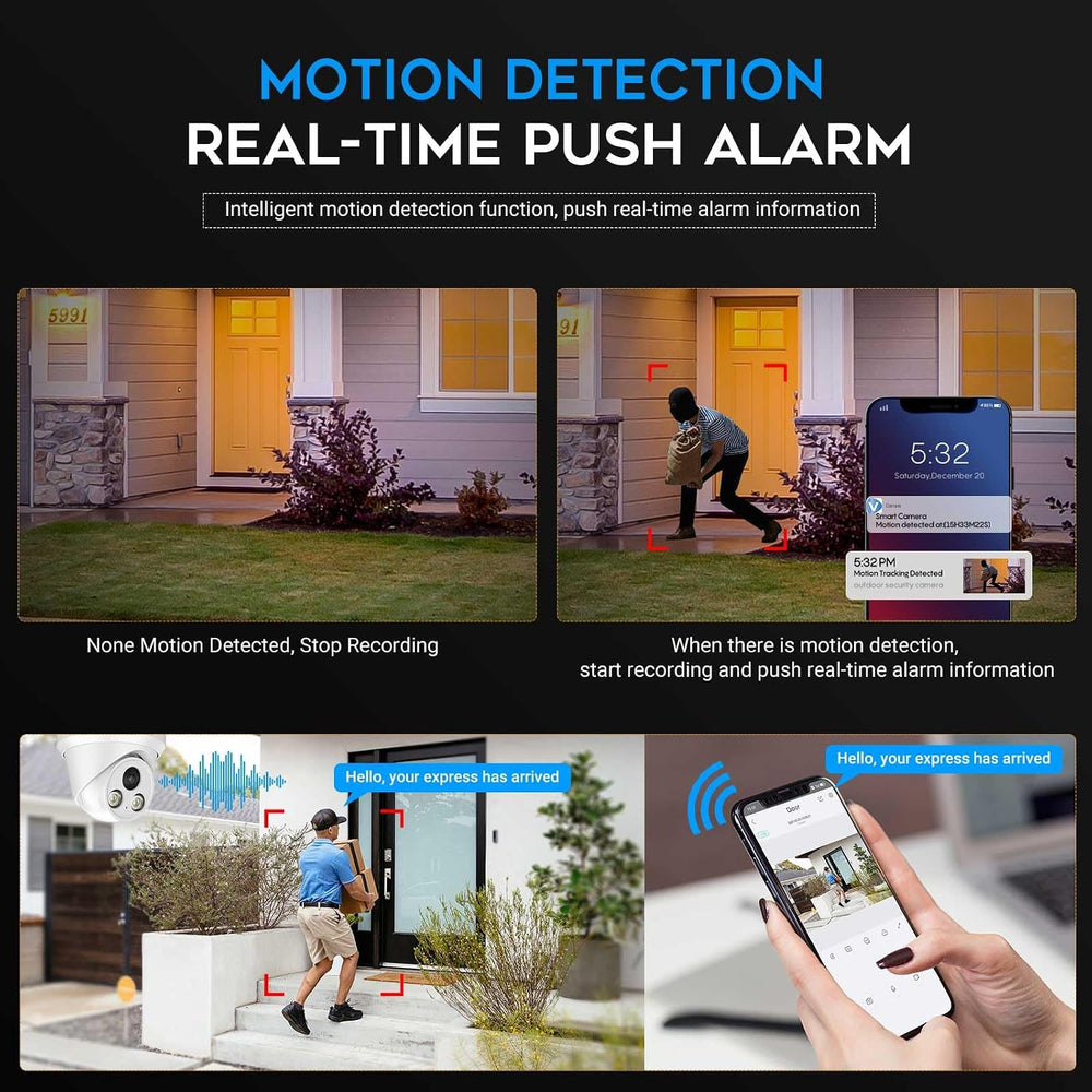 VIKYLIN 4K 8MP Full Color AI Turret IP PoE Camera with F1.0 Aperture
