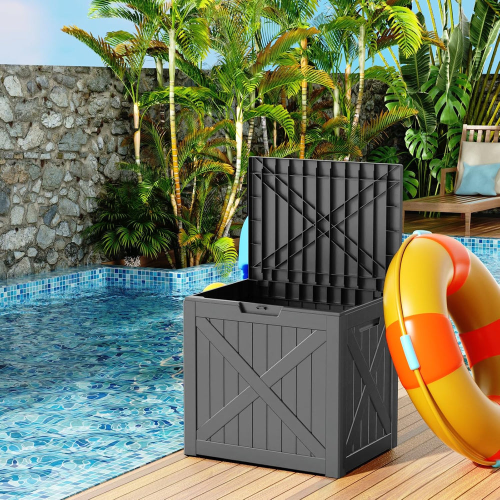 ROJIK 36 Gallon Deck Box Outdoor, Waterproof Outdoor Storage Boxes with Lids,...