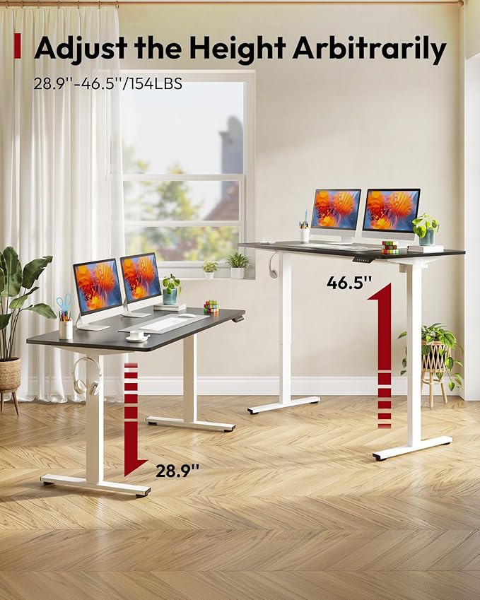 SANODESK Electric Standing Desk 48 x 30 Inches Whole-Piece Desktop Height