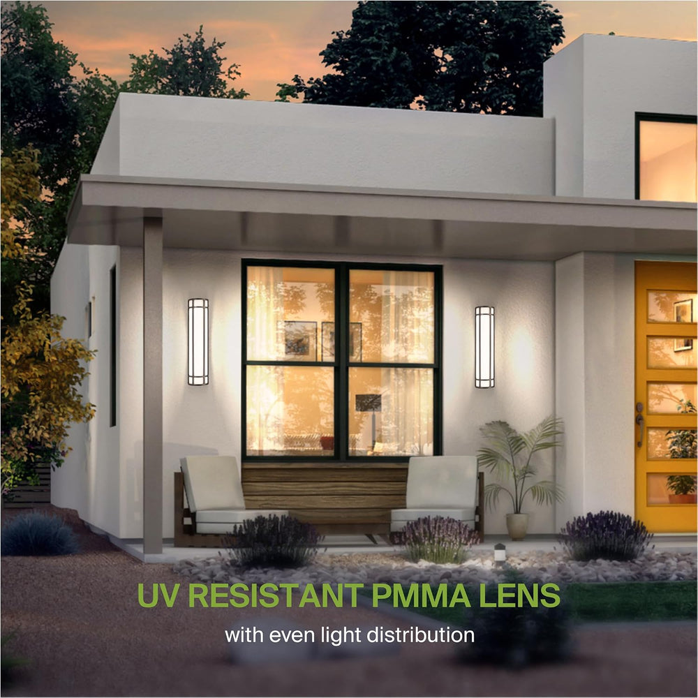 ASD 24" LED Outdoor Wall Light 4 Pack | Half Cylinder 3CCT, Porch | Black