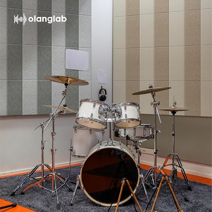 Olanglab Fiberglass Acoustic Wall Panels 4 Pack, 11.8'' x 23.6'&#...