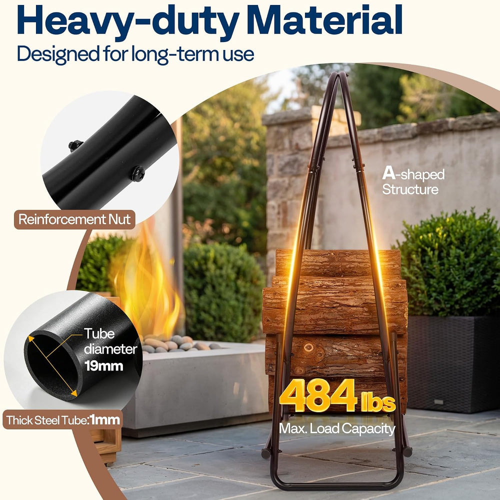 VIVOHOME 40 Inches Firewood Log Rack Hoop(Only Rack)