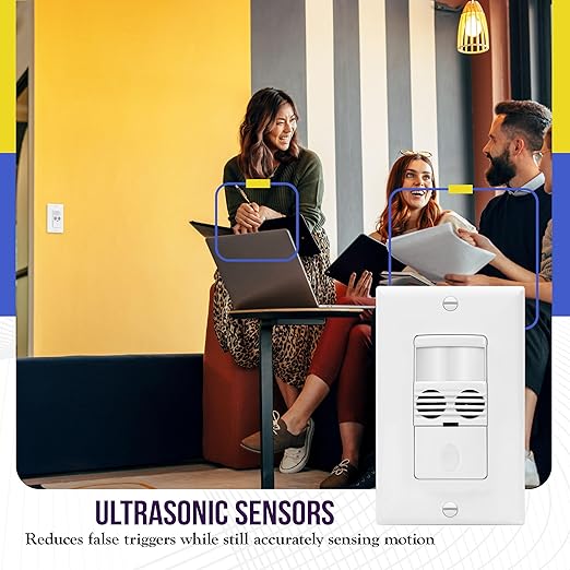 Enerlites MWOS-W Motion Sensor Switch, Ultrasonic and PIR Dual Technology