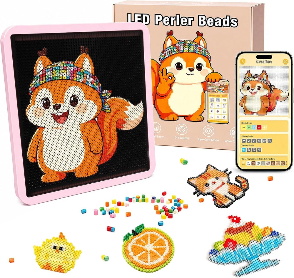 Smart LED Fuse Bead Pegboard for 2.6mm Perler Beads, 52×52