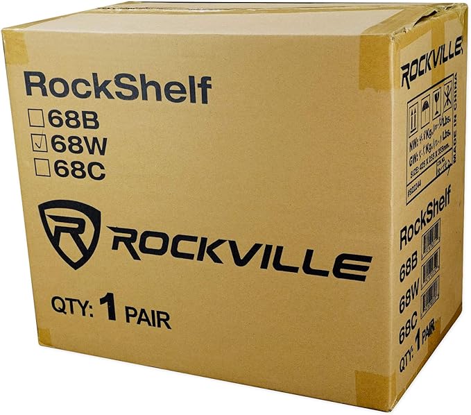 Rockville 2 RockShelf 68W 400w White 6.5" Home Theater Bookshelf Speaker...