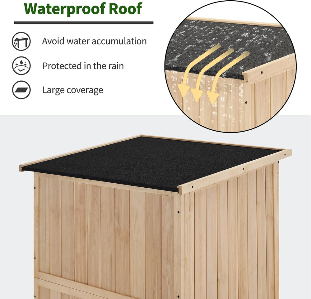 MCombo Outdoor Storage Cabinet, 30" Deep Wood Garden Shed Waterproof 0786