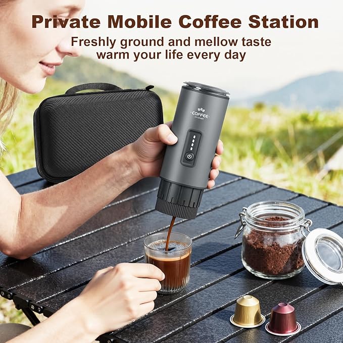 Portable Coffee Maker, 3 in 1 Electric Espresso Machine Set, Rechargeable
