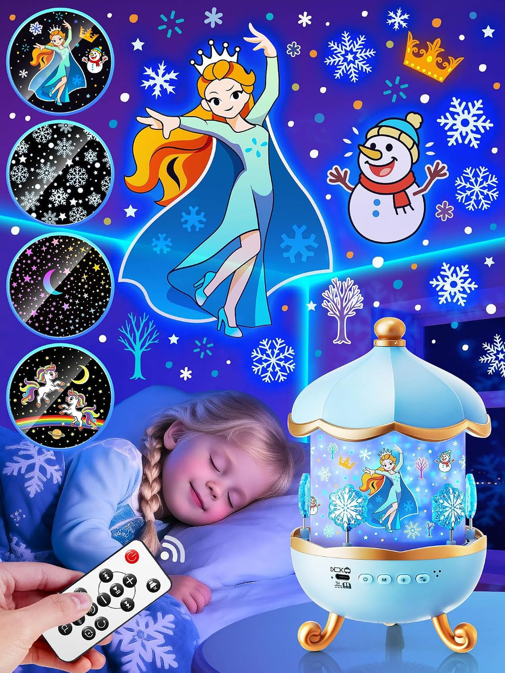 Frozen Toys, 15 Music+16 Films+315 Colors Night Light