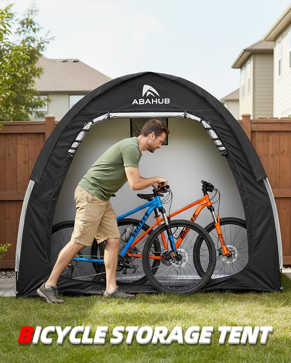 Abahub Portable Bike Storage Shed Tent with Rain Cover for 1/2 Bicycle