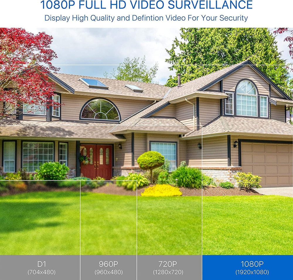 ZOSI 4 Pack 1080p HD-TVI Security Camera Outdoor, 1920TVI Bullet Camera