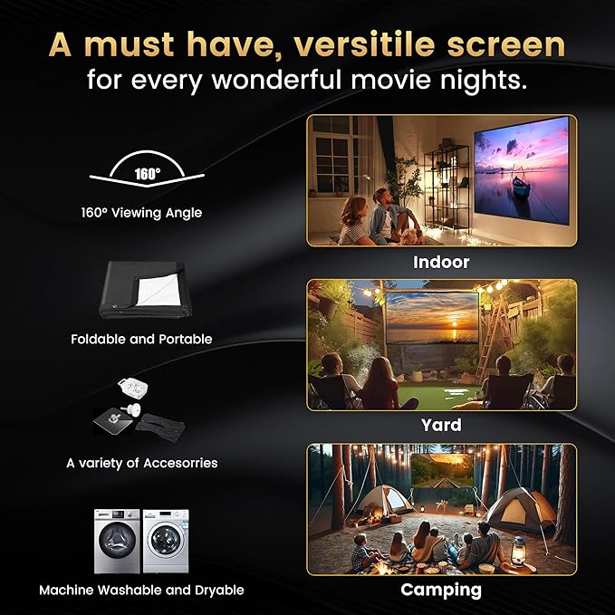 2025 Upgraded Portable Projector Screen