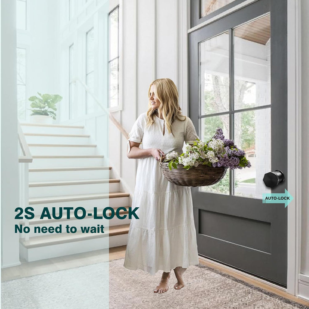 Door Knob with Keypad and Key, Keyless Entry Door Lock,Smart Digital Knob Unl...