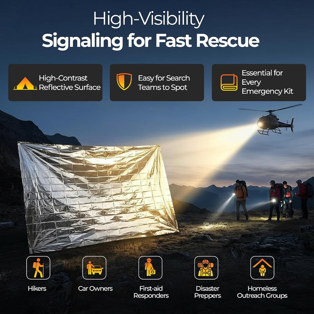 Sierra Madre Emergency Mylar Blanket, Waterproof Survival Shelter (Pack 2)