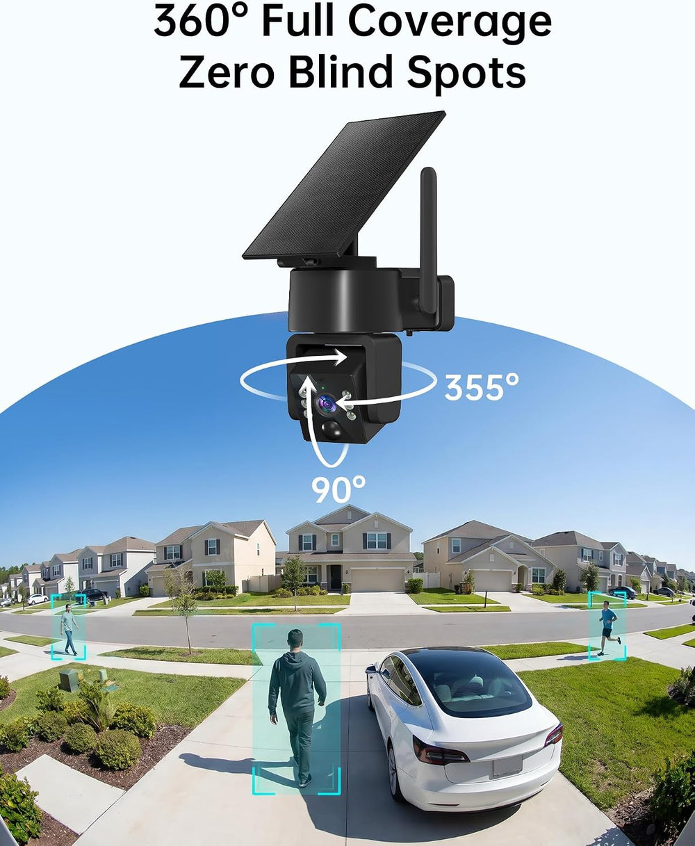 2K Solar Security Camera, 5G&2.4G Wi-Fi Outdoor Camera Wireless