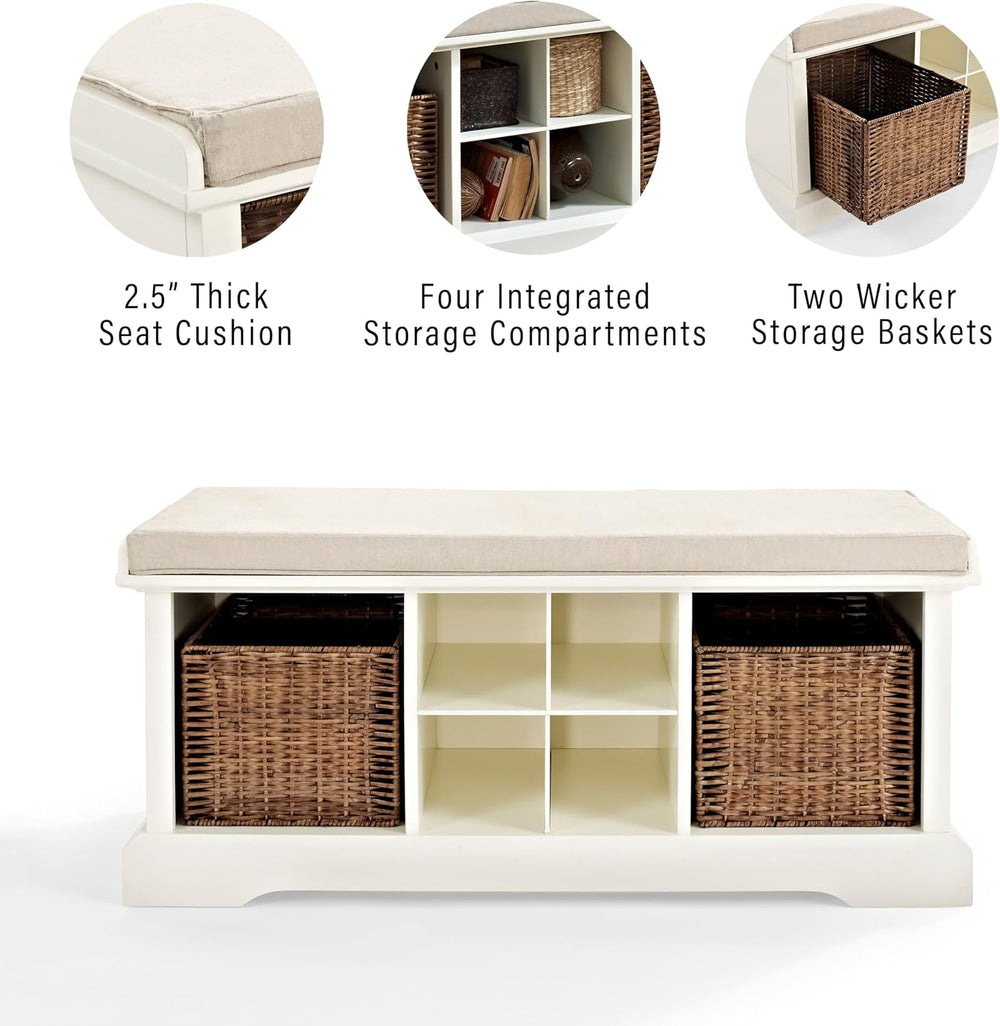 Crosley Furniture Brennan Entryway Bench, Shoe Rack