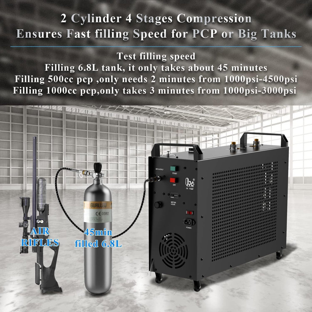 GX-E-5K2 PCP Air Compressor, 5800psi 110V 1200W,Super Quiet & Fast Fill