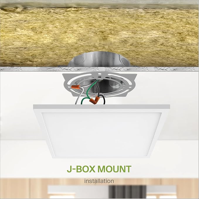 ASD LED 12" Square Flush Mount Ceiling Light Fixture, Low Profile Surface