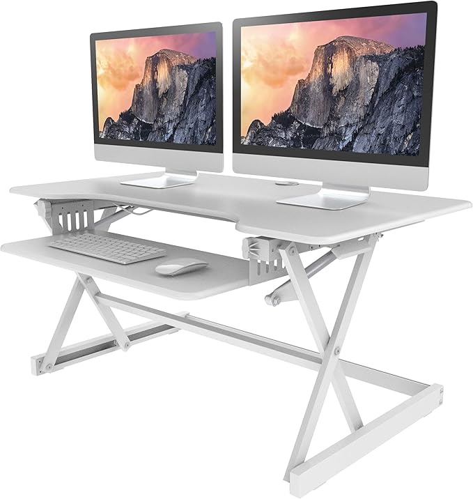 Rocelco 40" Large Height Adjustable Standing Desk Converter