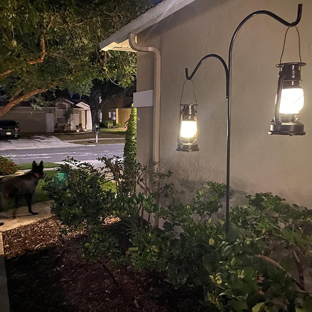 2 Pack Vintage Hanging Solar Lanterns Outdoor, IP65 Waterproof