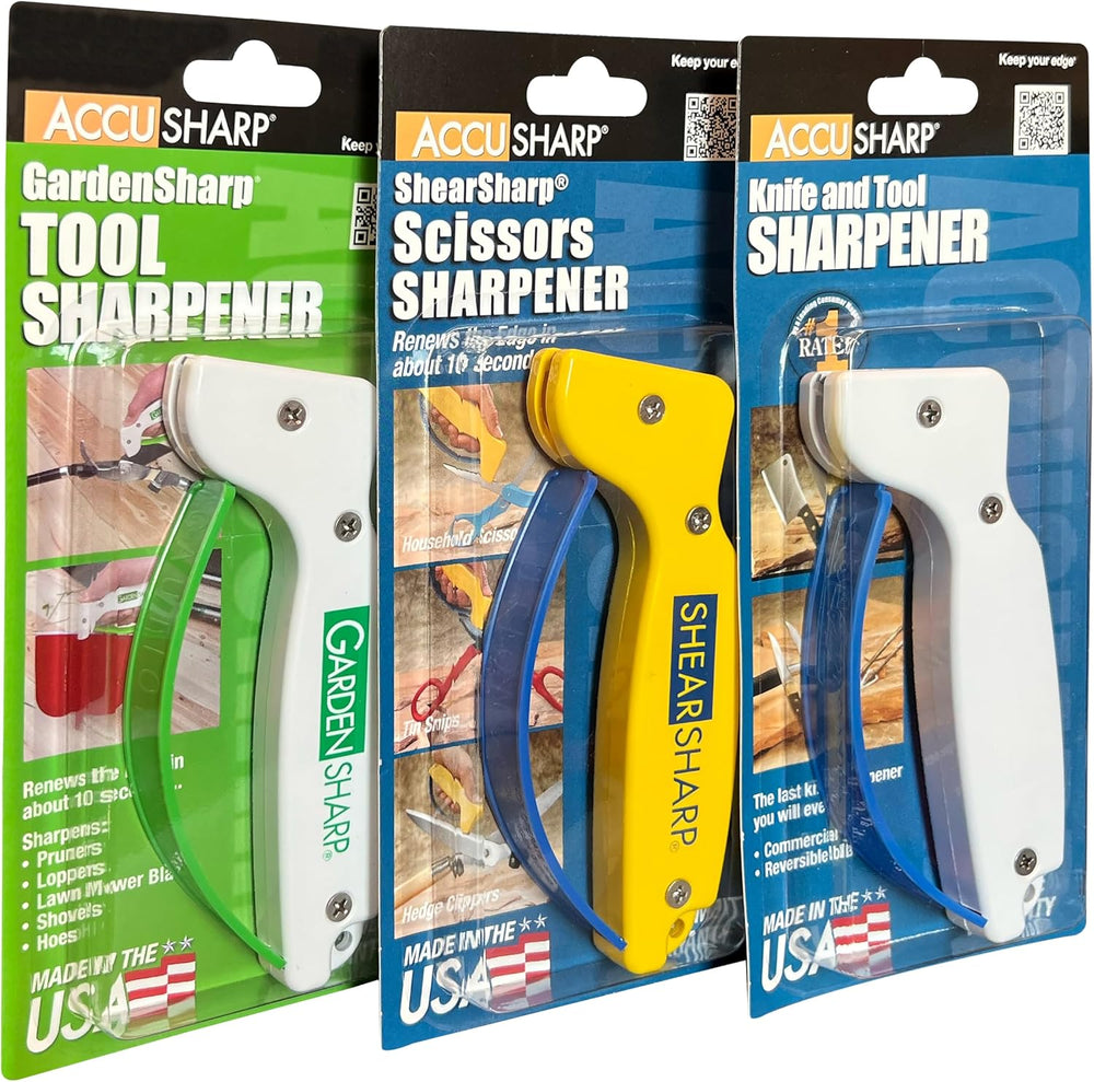 AccuSharp Multi-Pack Hand-Held Carbide Blade Sharpener, Knife, Garden Tool an...