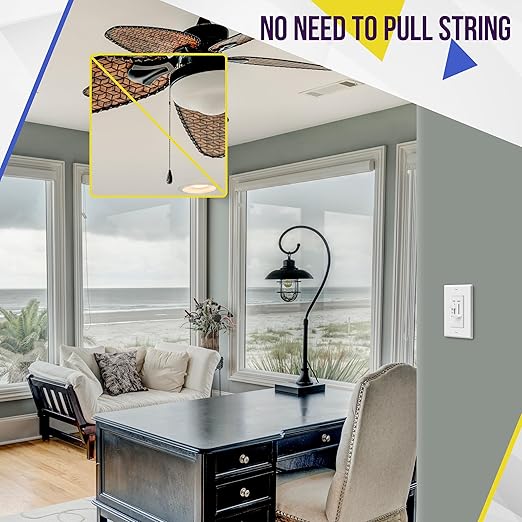 ENERLITES 3 Speed Ceiling Fan Control and Dimmer Light Switch, 2.5A Single Po...