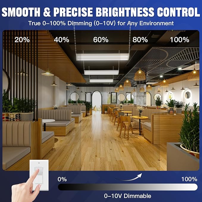 JTT 200/150/100W LED Linear Shop Lights, 2FT 30000LM 360° Adjustable Led High...