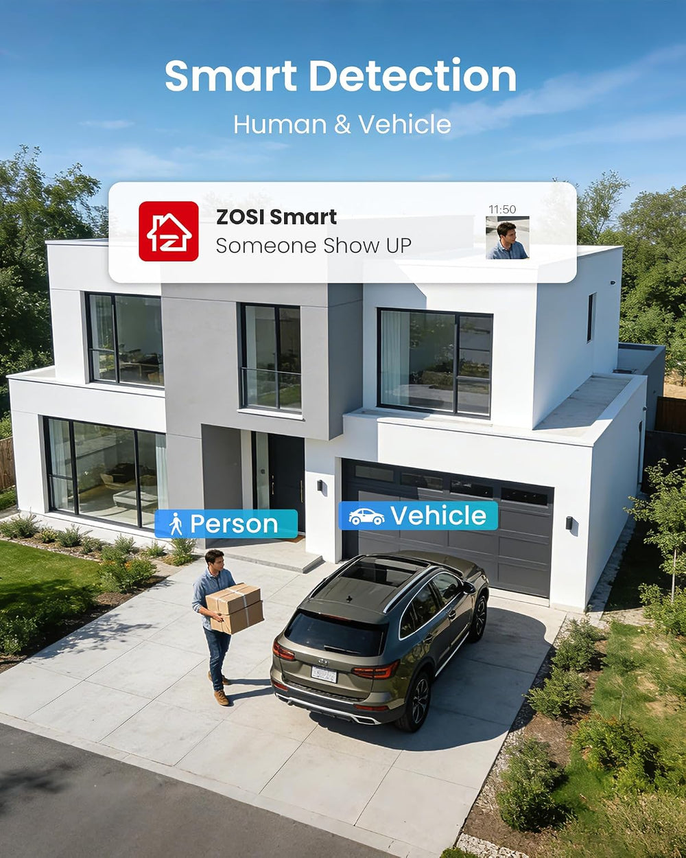 ZOSI 3K Lite Security Camera System with AI Human Vehicle Detection,H.265+ 8C...