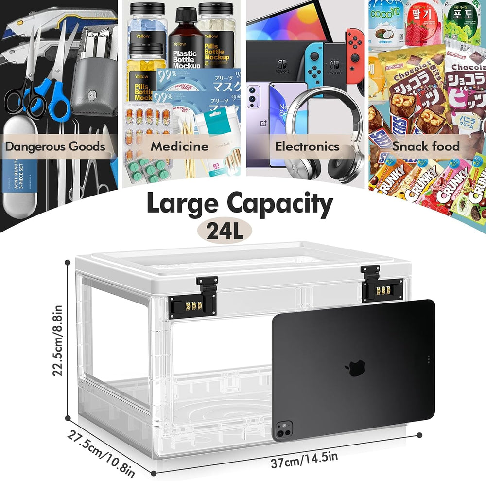 Extra Large Lock Box for Medication Safe, Medicine Lockable Storage Box with ...