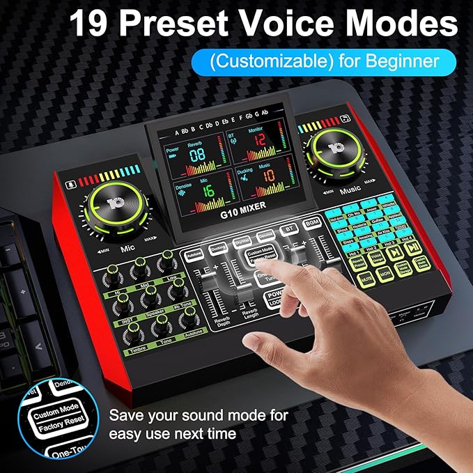 Podcast Microphone Bundle with Live Sound Card Audio Mixer, Podcast Equipment
