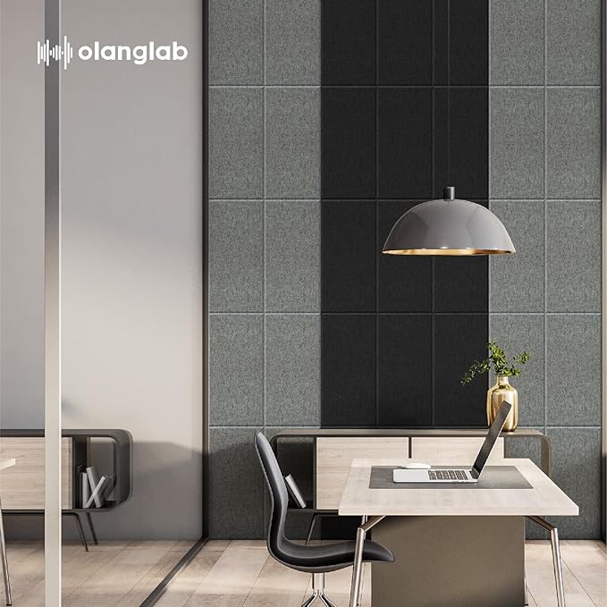 Olanglab Fiberglass Acoustic Wall Panels 4 Pack, 11.8'' x 23.6'&#...