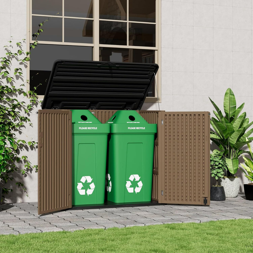Mrosaa Resin Outdoor Storage Shed, Outdoor Storage Box Waterproof for Garden ...