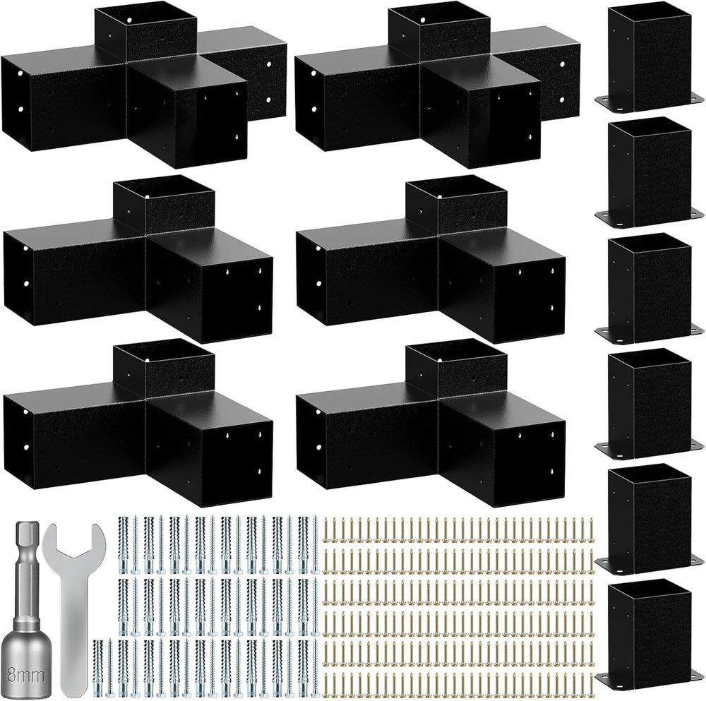 Pergola Kit for 4"x4" Lumber Heavy Duty Steel Brackets 2mm Thick