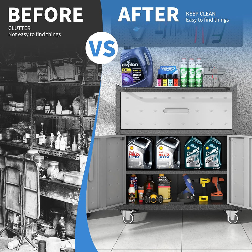 Metal Storage Cabinet for Garage, Tool Cabinet, Utility Cabinet