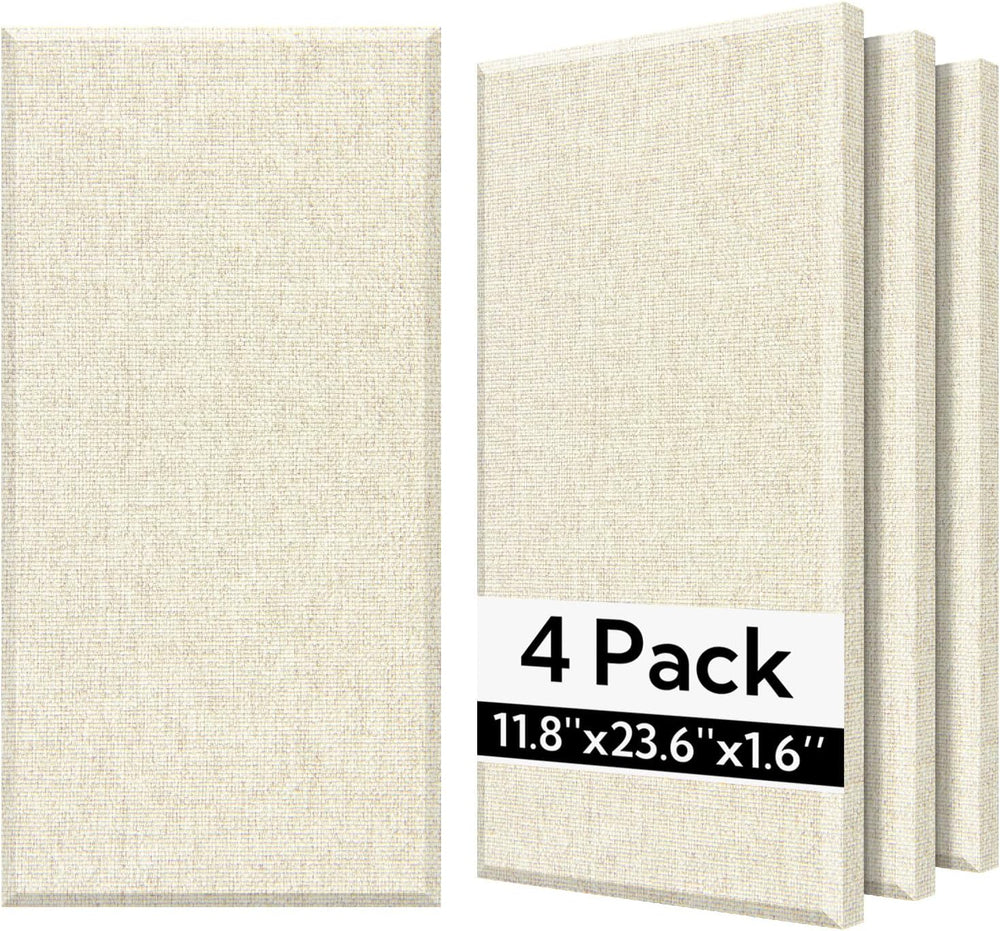 Olanglab Fiberglass Acoustic Wall Panels 4 Pack, 11.8'' x 23.6'&#...
