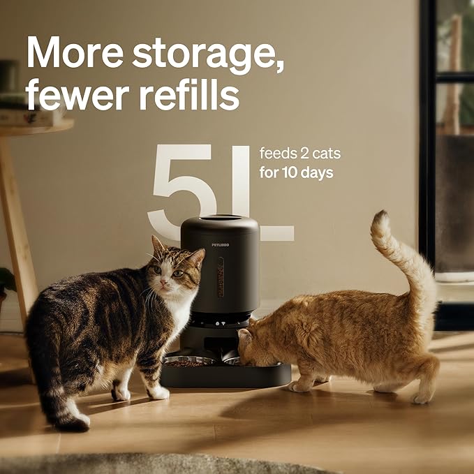 PETLIBRO Automatic Cat Feeder for 2 Cats, 5G&2.4G WiFi Pet Feeders, 5L