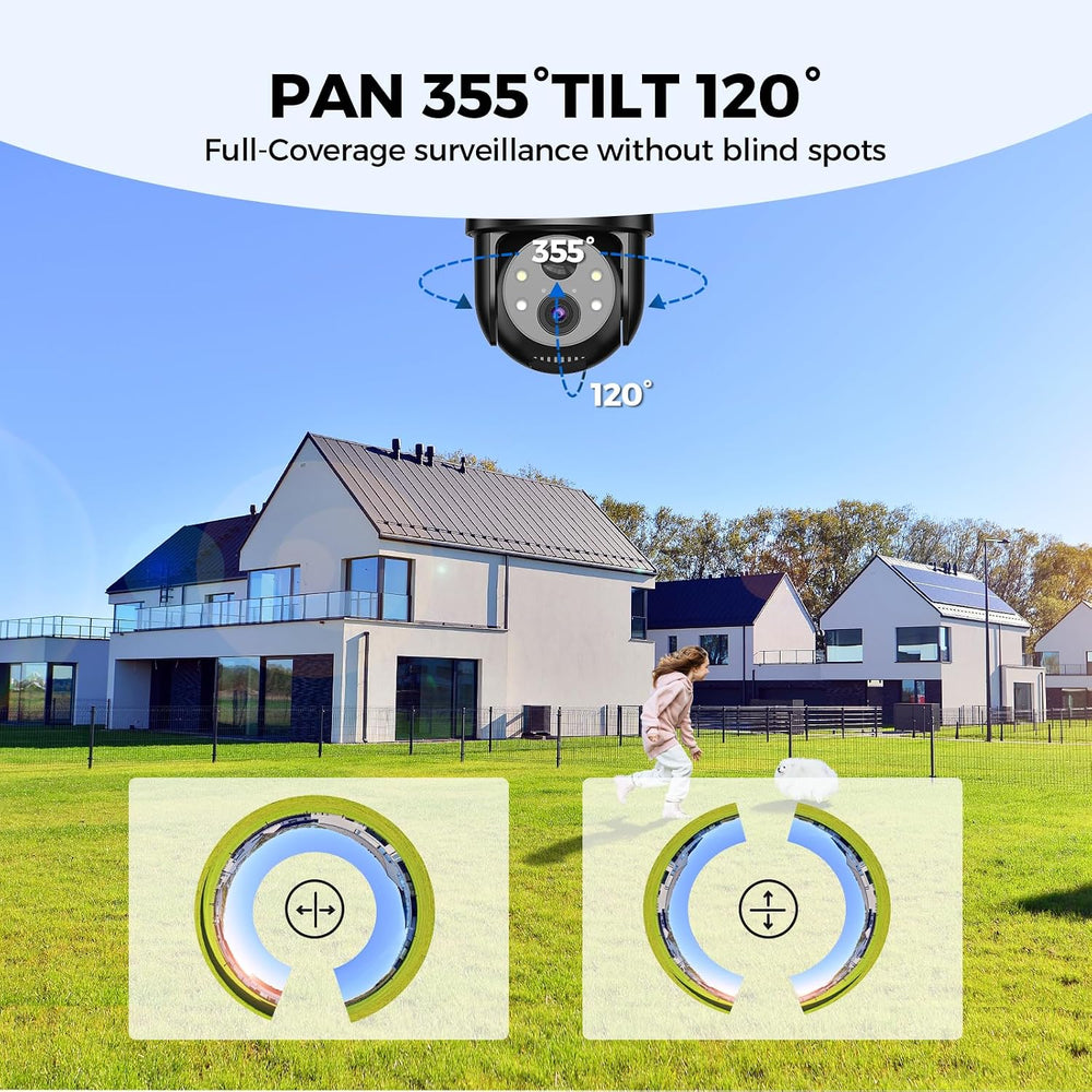 LITYMOL 2K 2.4g WiFi Security Cameras Wireless Outdoor, 360° View Solar Camer...