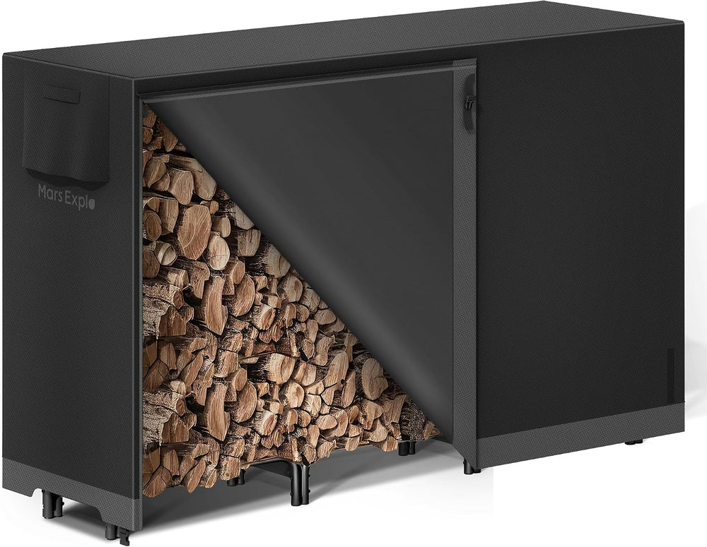 6ft Firewood Log Rack with Cover Outdoor, Heavy Duty Indoor Outdoor Firewood ...