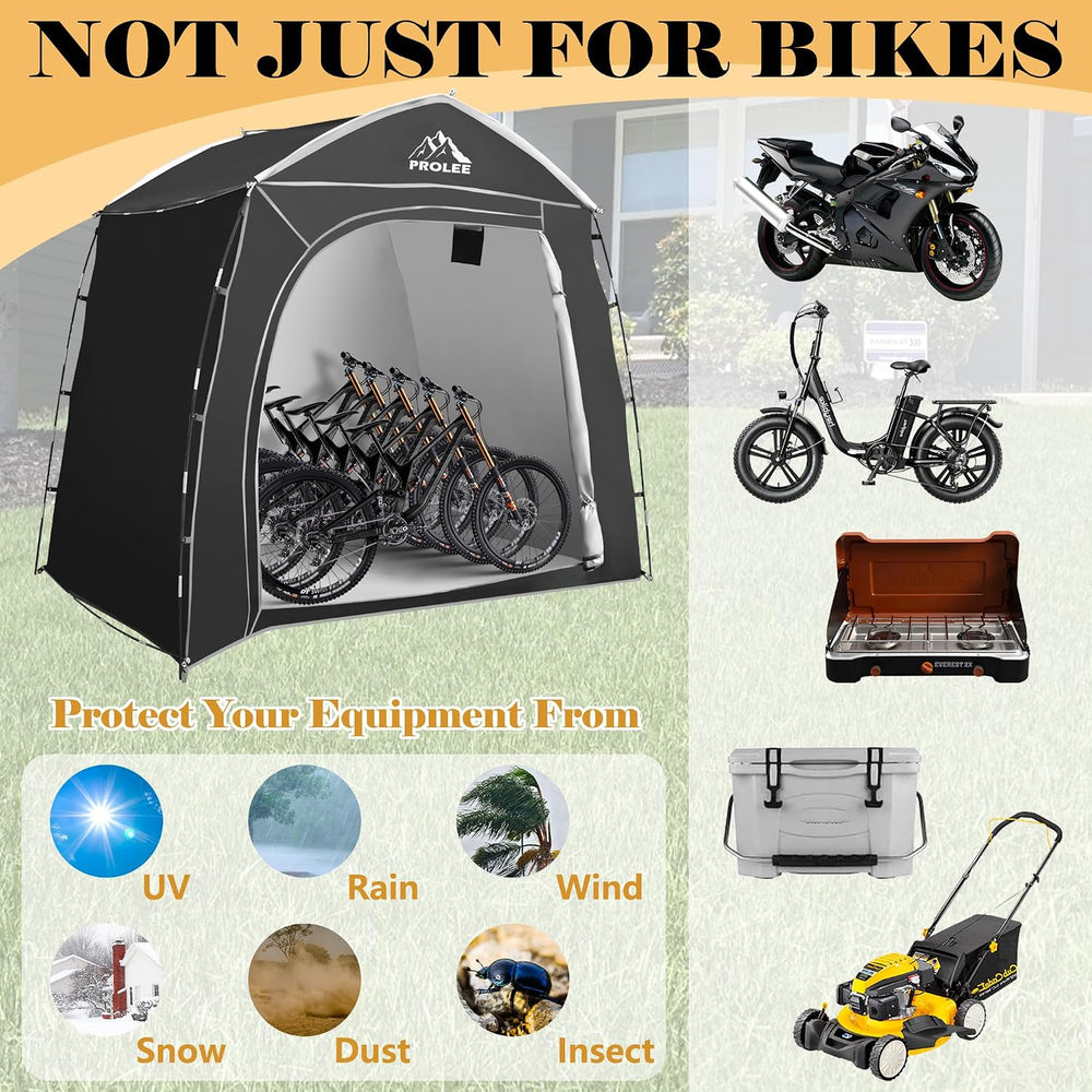 PROLEE Bike Storage Tent for 4-5 Bikes, 7.9 FT Waterproof Outdoor Bike Shed