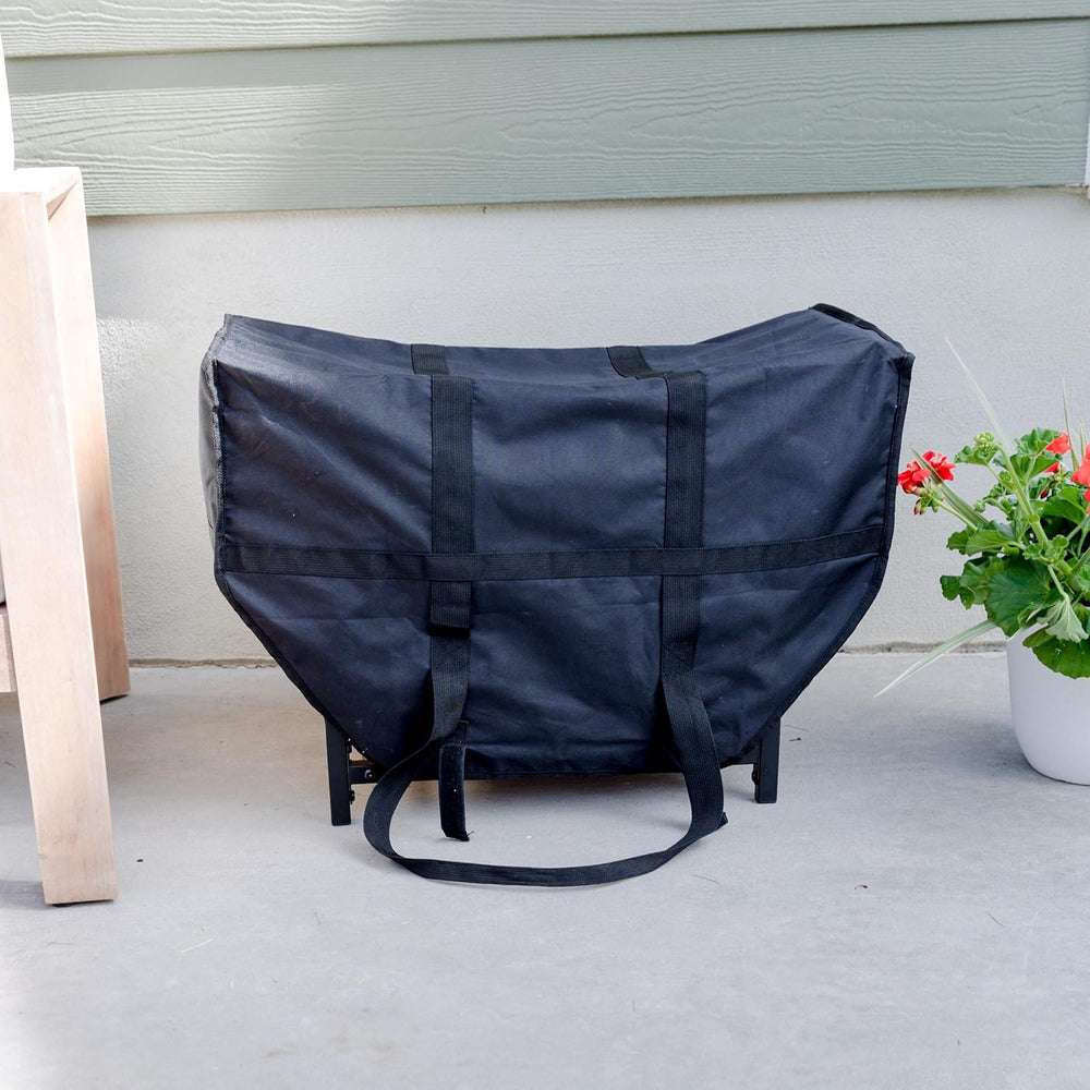 FireProof Pros Firewood Racks with Hooks (Black with cover)