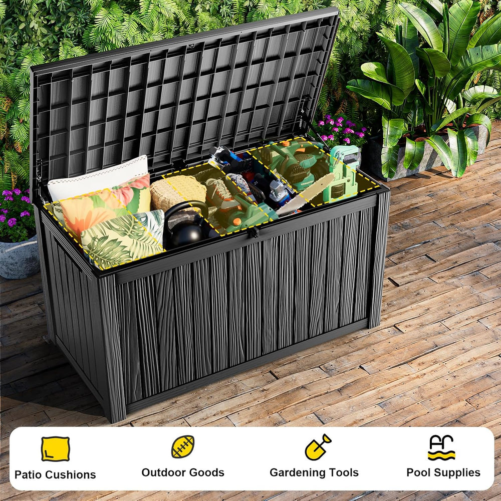 DRATO 200 Gallon Deck Boxes Outdoor Waterproof, Lockable Outdoor Storage Box ...