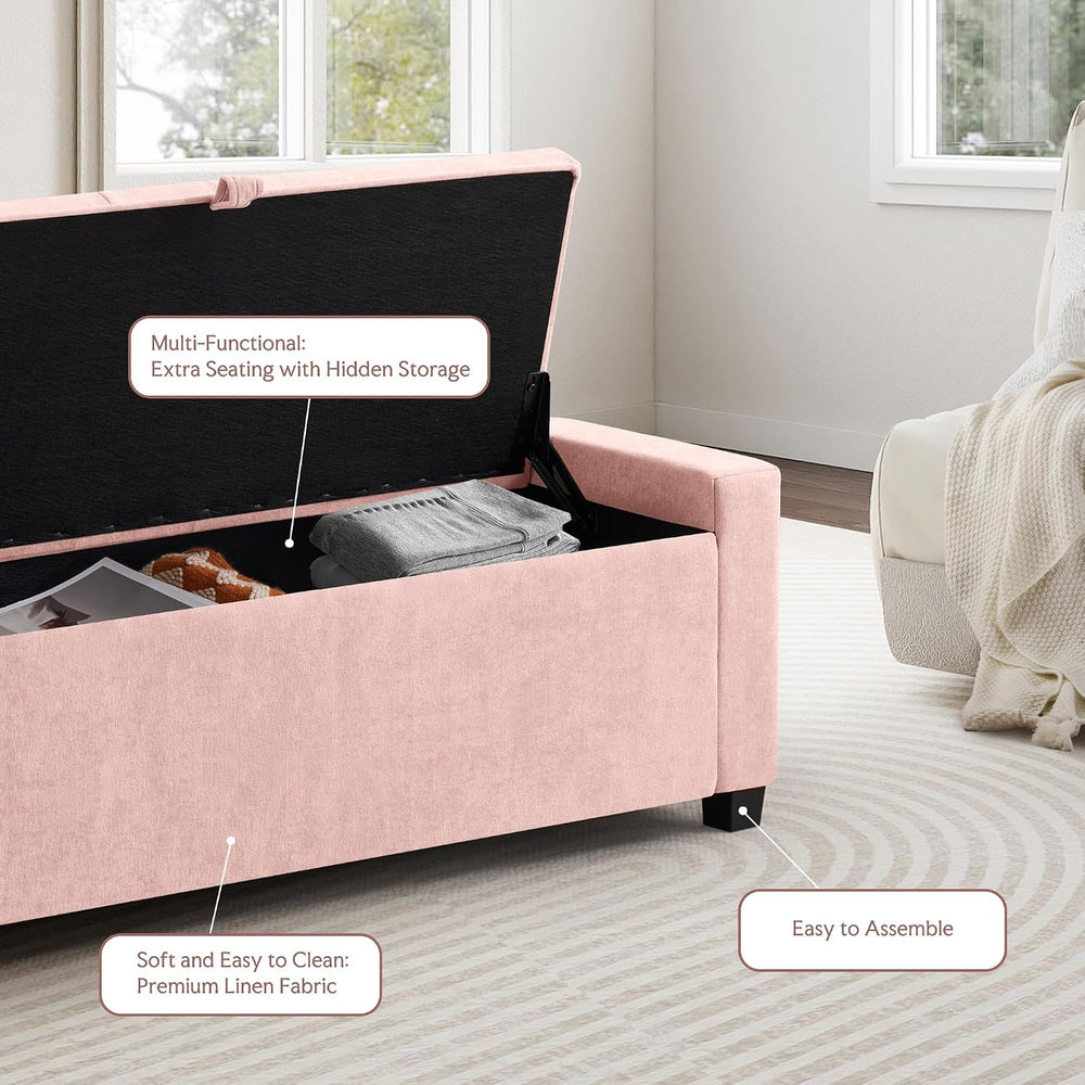 GRAINELL 42.13” Storage Ottoman Bench, Upholstered Tufted Bedroom Bench